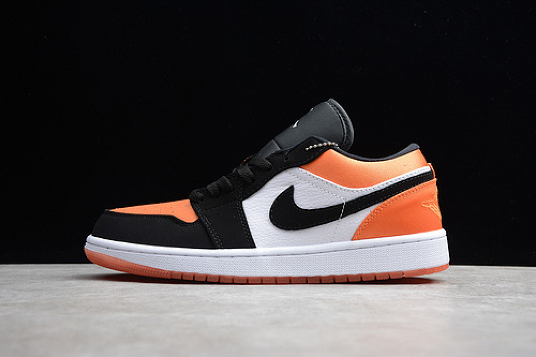 Jordan [70-67-78]-[553558-010]-[AIR JORDAN 1 LOW SATIN SHATTERED BACKBOARD BLACK/ORANGE/WHITE], photo 1