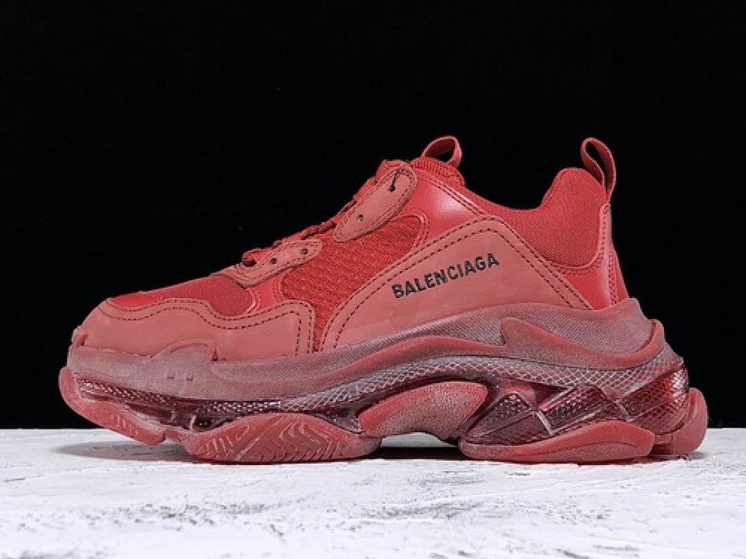 Unbranded [170-166-182]-[ECBA800616H]-[19SS TRIPLE-S CLEAR SOLE TRAINERS RED/RED]-[UNISEX:35-45], photo 1
