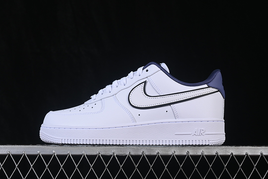 Nike [IO4226-102]-[AIR FORCE 1 07 LOW CASUAL SNEAKERS WHITE/NAVY BLUE]-[WOMAN:35.5-39]-[MAN:40-45] - Image 2