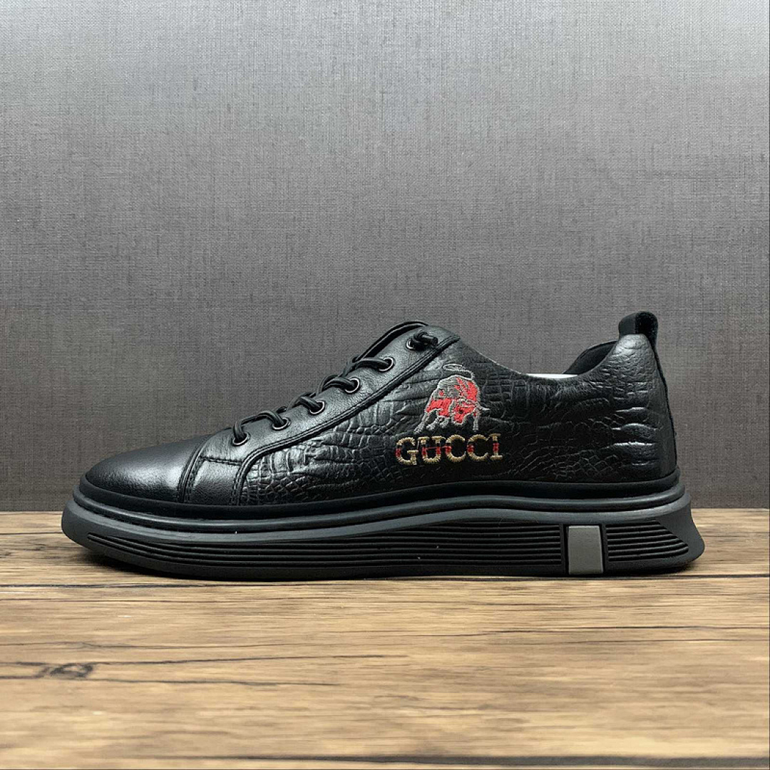 Gucci [GU*CCI CASUAL SHOES BLACK/BLACK/RED]-[MAN:38-44], photo 1