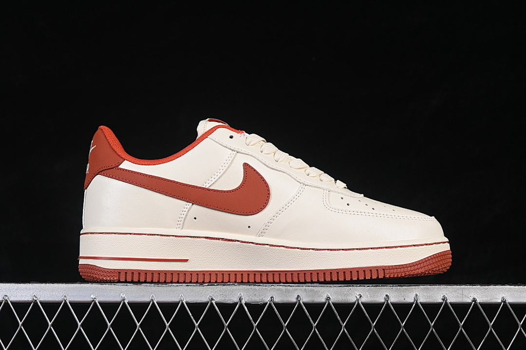 Nike [NH0601-588]-[AIR FORCE 1 07 LOW CASUAL SNEAKERS RED/BEIGE]-[WOMAN:36-39]-[MAN:40-45] - Image 15