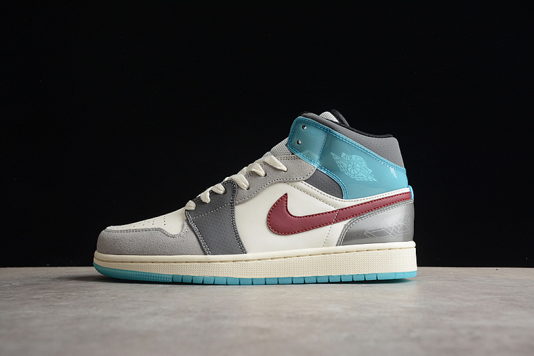 Jordan [FFB1870-161]-[AIR JORDAN 1 MID SE SAIL/TEAM RED/GREY-BLUE]-[WOMAN:36-39]-[MAN:40-46], photo 1