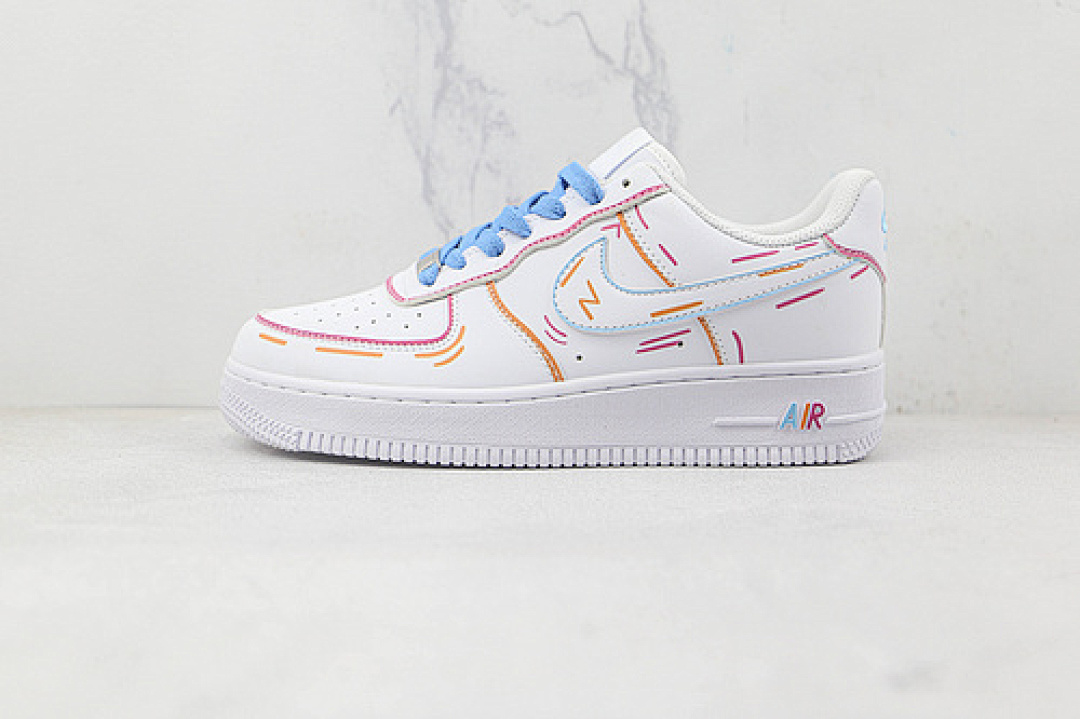 Nike Nike AIR FORCE 1 07 LOW WHITE/ORANGE/PURPLE · 315115-112, photo 1