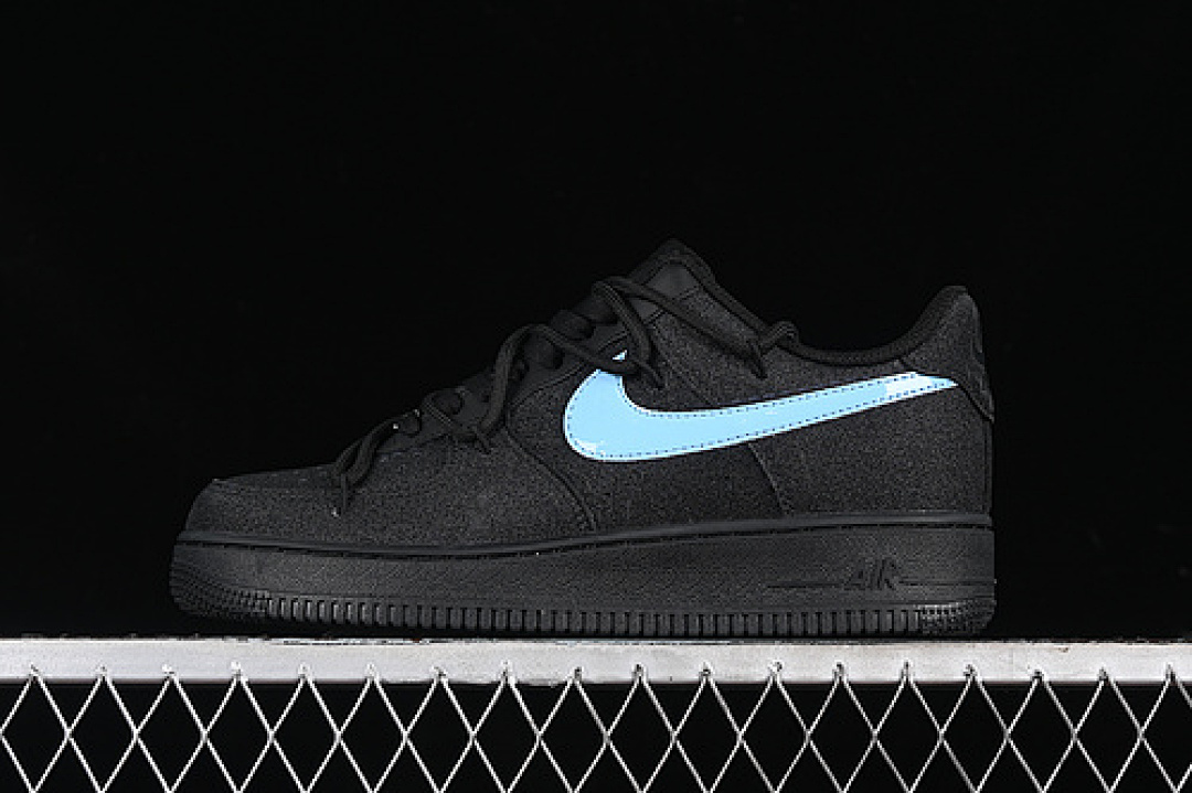 Nike [ZH0316-042]-[AIR FORCE 1 07 LOW CLEANFIT BLACK/BLUE]-[WOMAN:36-39]-[MAN:40-45], photo 1