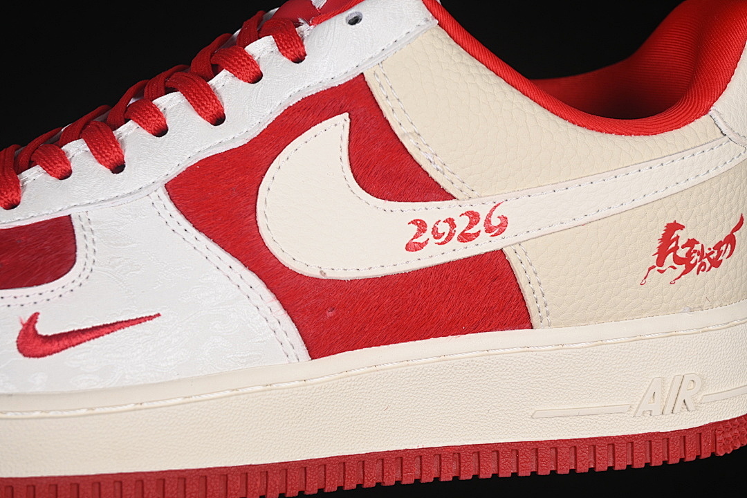 Nike [XL1979-145]-[AIR FORCE 1 07 LOW CASUAL SNEAKERS RED/WHITE/WHEAT]-[WOMAN:36-39]-[MAN:40-45] - Image 7