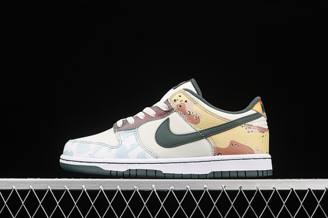 Unbranded [DH0957-100]-[DUNK LOW SE 'SAIL MULTI-CAMO'SAIL/VINTAGE GREEN-TOTAL ORANGE]-[UNISEX:36-47.5], photo 1
