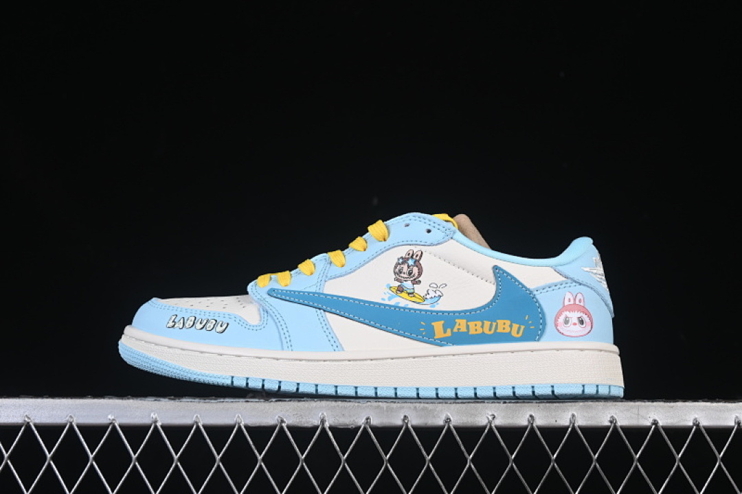 Jordan TRAVIS SCOTT X FRAGMENT DESIGN AIR Jordan 1 LOW OG SP WHITE/BLUE/YELLOW · LD2028-054, photo 1