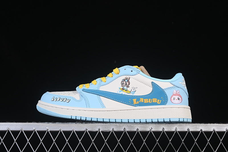 Jordan TRAVIS SCOTT X FRAGMENT DESIGN AIR Jordan 1 LOW OG SP WHITE/BLUE/YELLOW · LD2028-054, photo 1