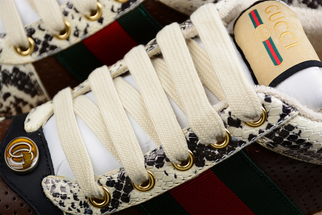 Gucci [GU*CCI ACE EMBROIDERED LOW-TOP BROWN/DARK GREEN/RED-WHITE]-[MAN:39-45] - Image 8
