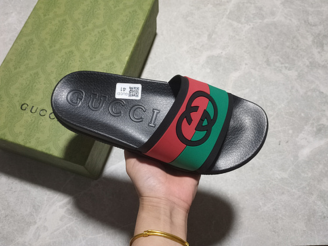Gucci Gucci [ SLIPPERS BLACK/GREEN/RED]-[WOMAN:35-39]-[MAN:40-44], photo 1