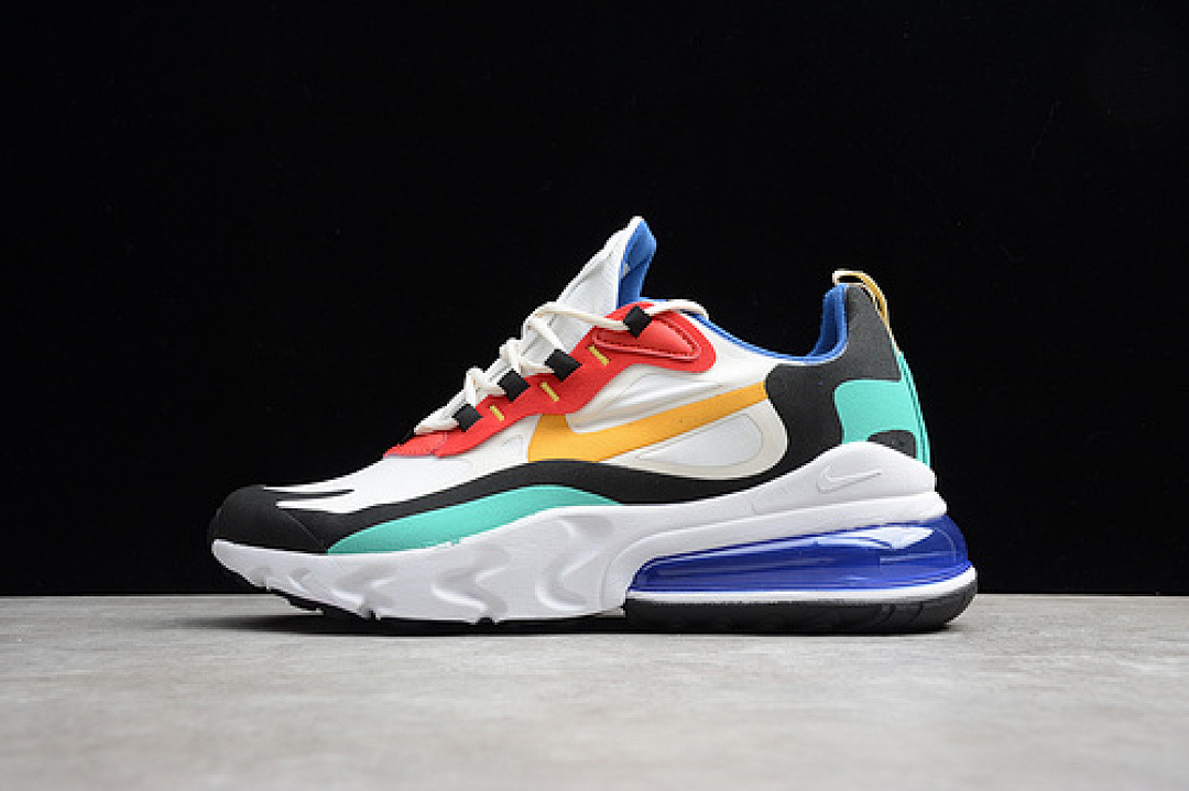 Nike AIR MAX 270 REACT BAUHAUS WHITE/GOLD/RED-BLACK-KINETIC/GREEN · AO4971-002, photo 1