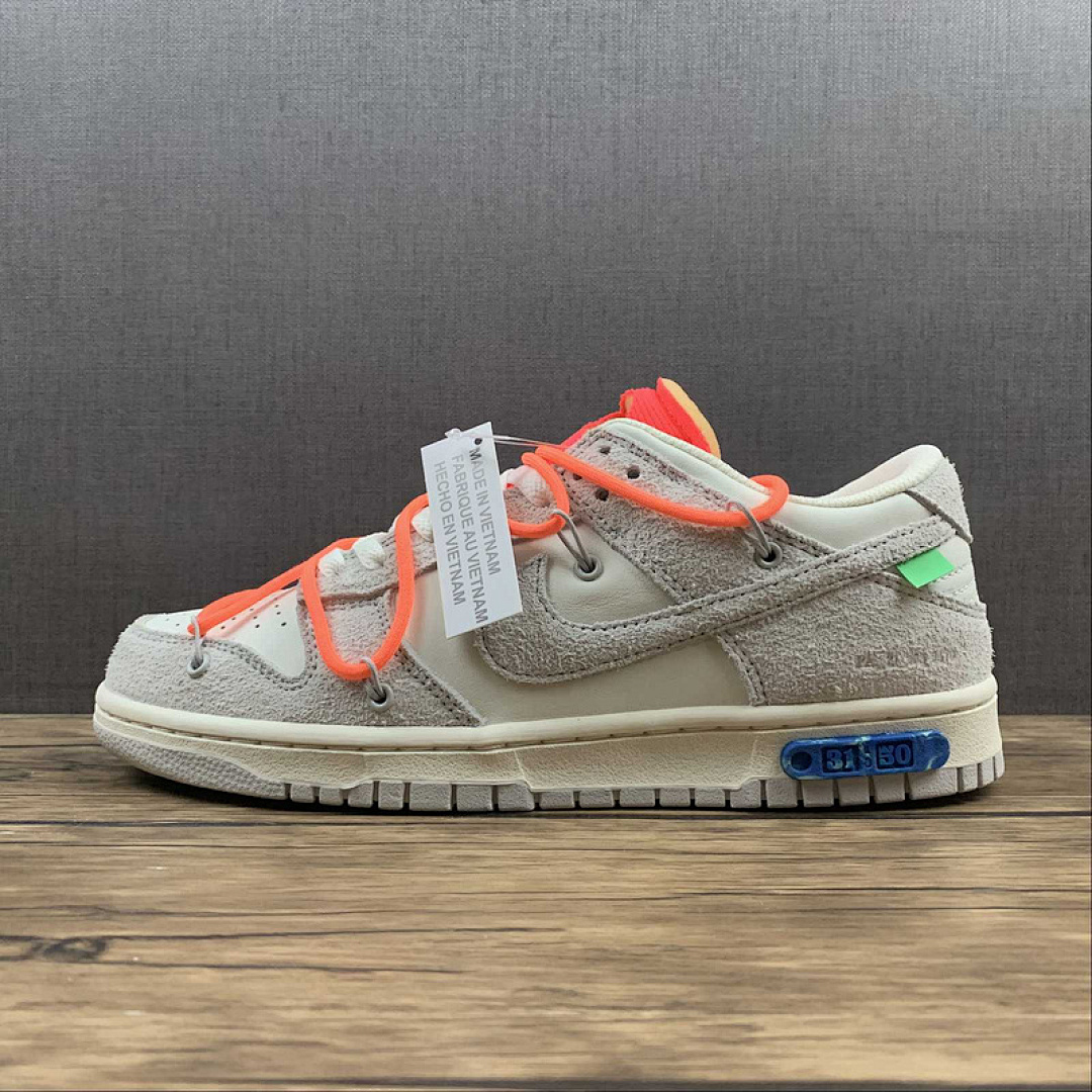 Off-White [DJ0950-116]-[OW X SB DUNK LOW LOT 31 OF 50 SAIL/NEUTRAL GREY/TOTAL ORANGE]-[UNISEX:36-47.5], photo 1