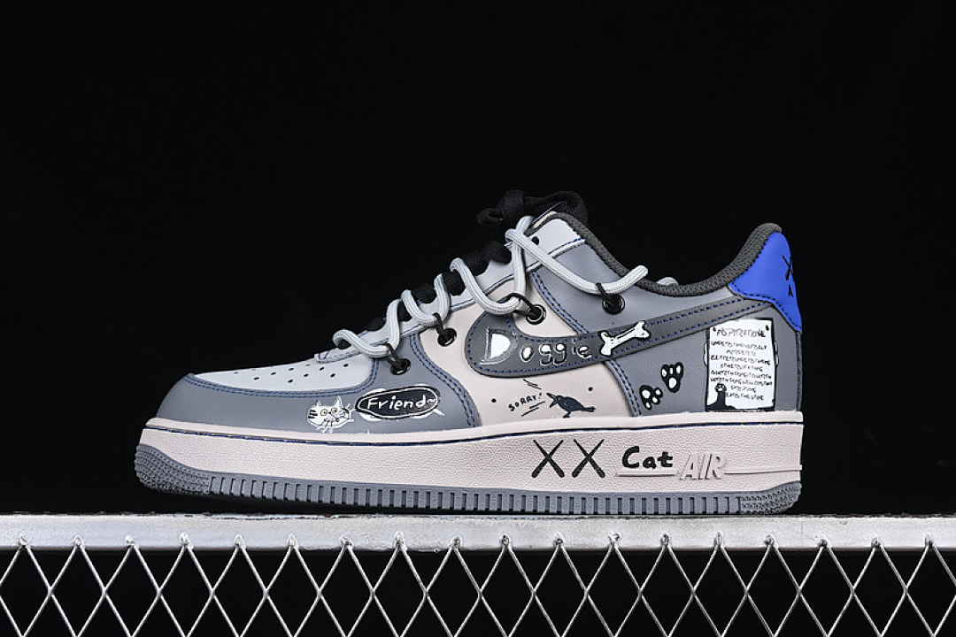 Nike Nike AIR FORCE 1 07 LOW BRITISH BLUE CAT GREY/BLUE/BLACK · KS6896-333, photo 1