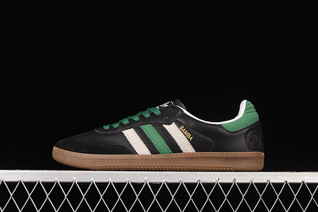 Adidas [FW2429]-[SAMBA VEGAN SHOES CORE BLACK/CLOUD WHITE/GREEN]-[MAN:39-45] - Image 2