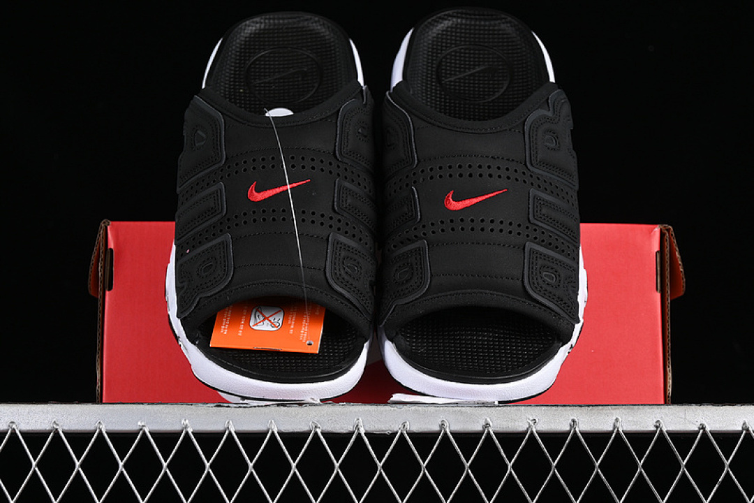Nike [FJ2708-001]-[AIR MORE UPTEMPO SLIDE BLACK/BLACK/CLEAR/WHITE]-[WOMAN:36-39]-[MAN:40-46] - Image 10