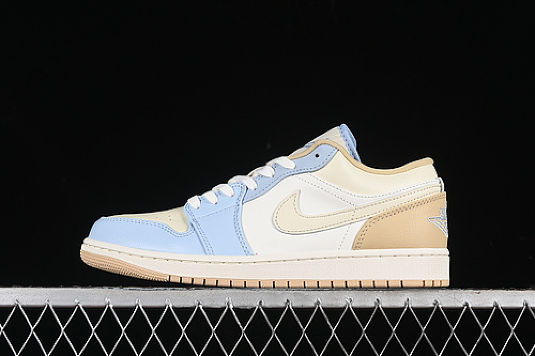 Jordan [HQ4186-111]-[AIR JORDAN 1 LOW OG OFF WHITE/BROWN/BLUE]-[WOMAN:35.5-39]-[MAN:40-46], photo 1