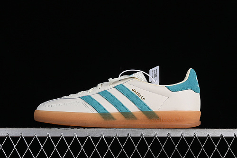 Adidas ORIGINALS GAZELLE INDOOR WHITE/GREEN/BROWN · JI2583, photo 1