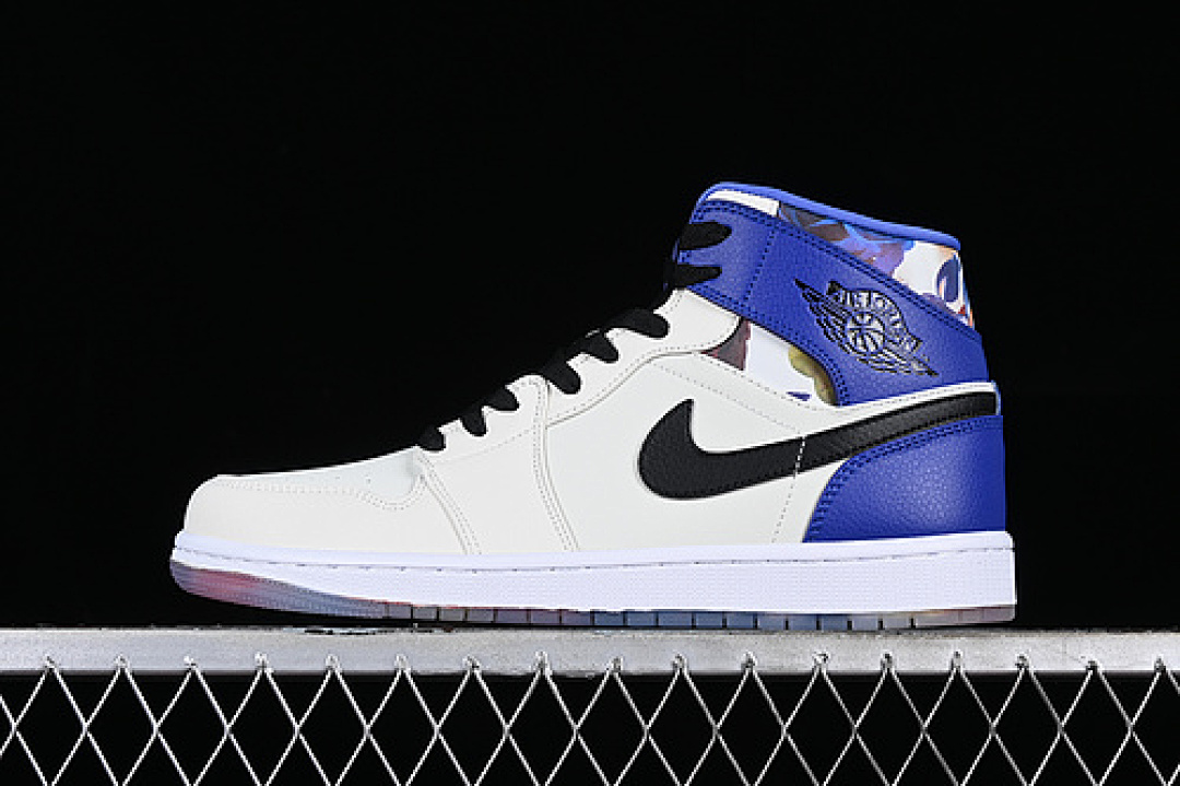 Jordan [FD4330-101]-[AIR JORDAN 1 MID FLOWER GARDEN WHITE/GREY/BLACK/BLUE]-[WOMAN:36-39]-[MAN:40-46], photo 1