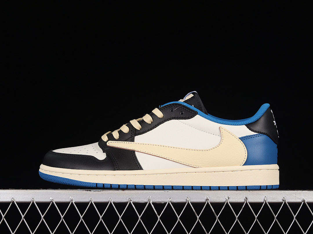 Jordan [DM7866-140]-[X FRAGMENT DESIGN X TRAVIS SCOTT AIR JORDAN 1 RETRO LOW BLUE/BEIGE/BLACK], photo 1