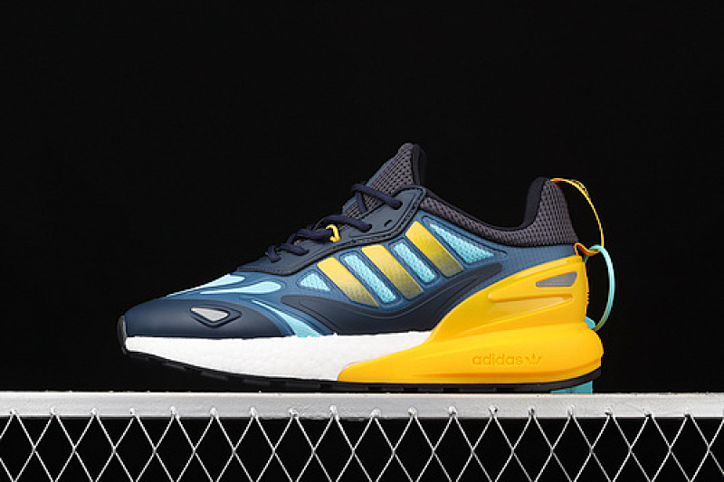 ZX 2K BOOST 2.0 J SHOES CREW NAVY/SEMI SOLAR GOLD/CORE BLACK · GZ7501, photo 1