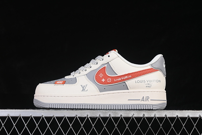 Nike Nike AIR FORCE 1 07 LOW BEIGE/GREY/RED · JP8028-070, photo 1