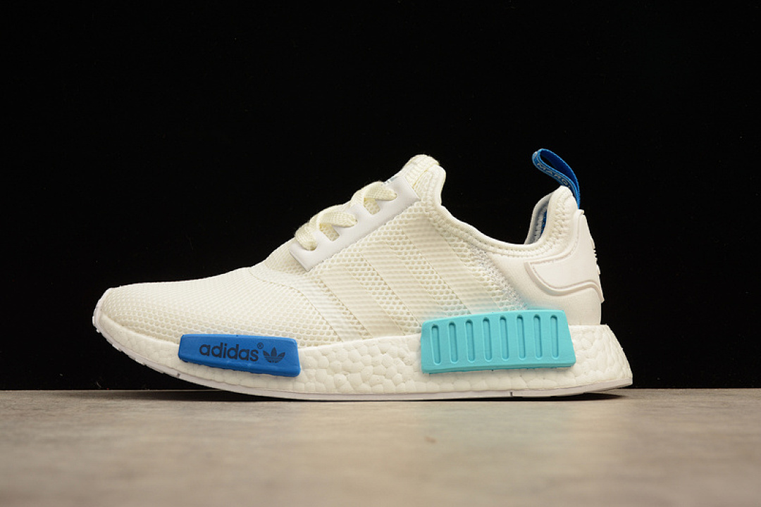 Unbranded [S75235]-[NMD R1 BOOST SYNTHETICS WHITE/BLUE GLOW]-[WOMAN:36-39 1/3]-[MAN:40-45 1/3]-[OG0126], photo 1