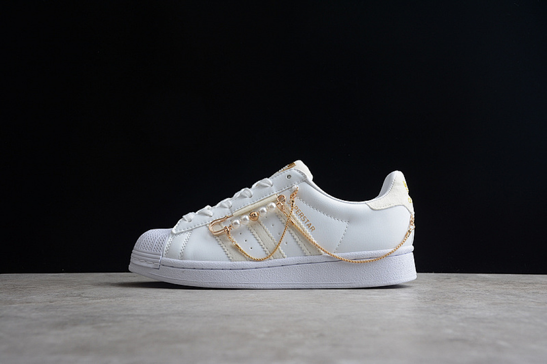 Off-White Adidas SUPERSTAR SHOES CLOUD WHITE/OFF WHITE/GOLD METALLIC · GZ3386, photo 1