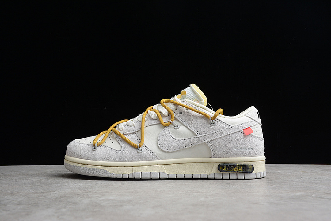 Off-White Nike OW X SB DUNK LOW LOT 37 OF 50 SAIL/NEUTRAL GREY/YELLOW · DJ0950-105, photo 1
