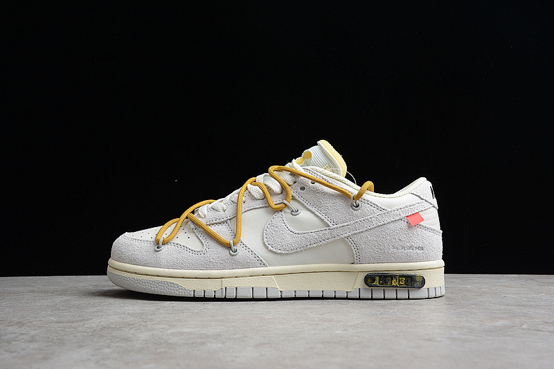 Off-White Nike OW X SB DUNK LOW LOT 37 OF 50 SAIL/NEUTRAL GREY/YELLOW · DJ0950-105, photo 1