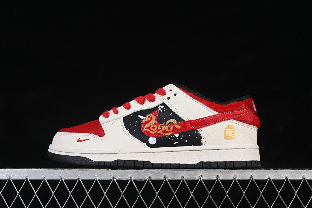 Unbranded [DS6608-019]-[SB DUNK LOW LOW-TOP CASUAL SKATE SHOES WHITE/RED/BLACK]-[WOMAN:36-39]-[MAN:40-45], photo 1