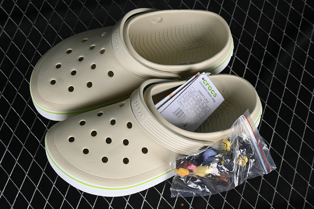 Crocs [CTOCS FLAT HOLE SANDALS BEIGE/WHITE]-[WOMAN:34-39]-[MAN:40-46] - Image 7