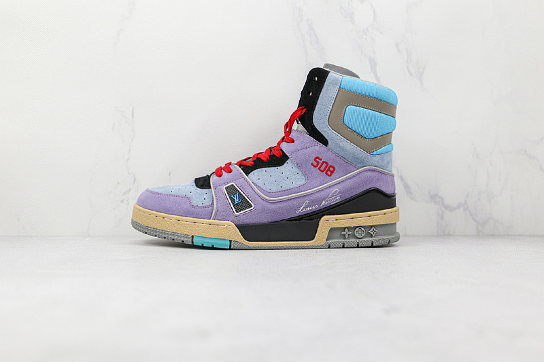 Louis Vuitton Louis Vuitton [L*V 2021 HIGH TRAINER PURPLE/BLACK/RED-BLUE]-[MAN:39-45], photo 1