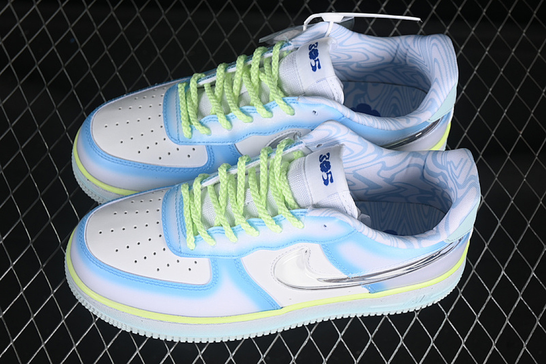 Nike [HJ4399-400]-[AIR FORCE 1 07 LOW PSYCHIC BLUE/CLEAR/WHITE/GLACIER BLUE/BARELY VOLT/GAME (ROYAL]) - Image 11