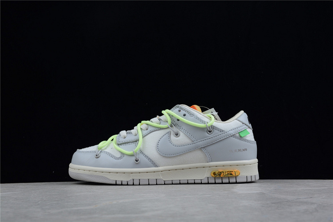 Off-White Nike OW X SB DUNK LOW LOT 43 OF 50 SAIL/NEUTRAL GREY/BARELY VOLT · DM1602-128, photo 1