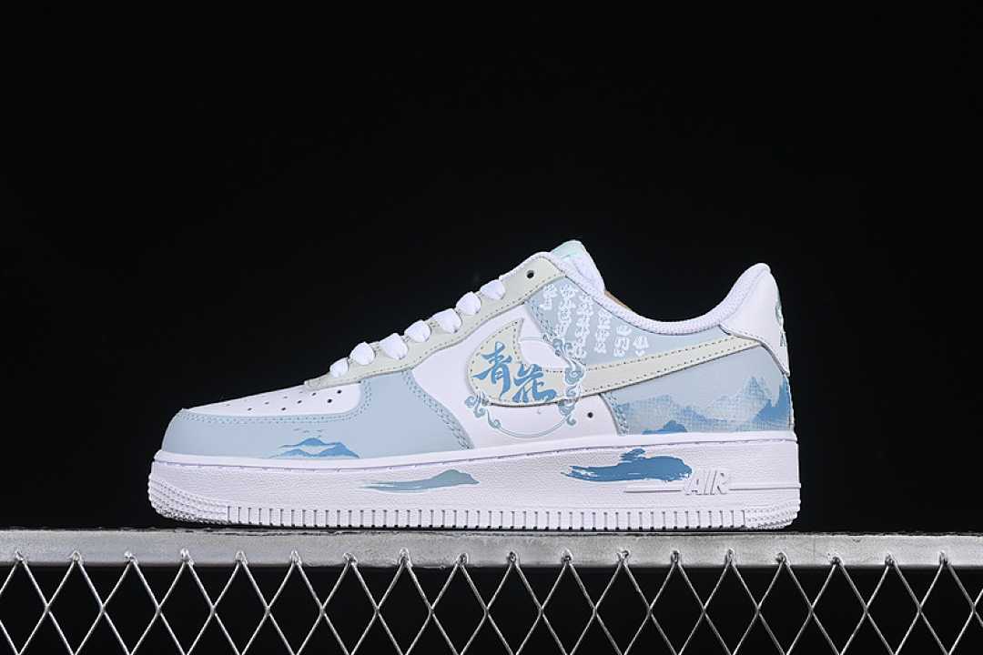 Nike [LJ2288-222]-[AIR FORCE 1 07 LOW WHITE/BLUE/GREEN]-[WOMAN:36-39]-[MAN:40-45] - Image 2