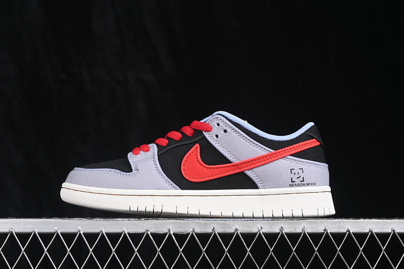 Nike DUNK LOW CASUAL SNEAKERS RED/GREY/BLACK/WHITE · FN5880-001, photo 1