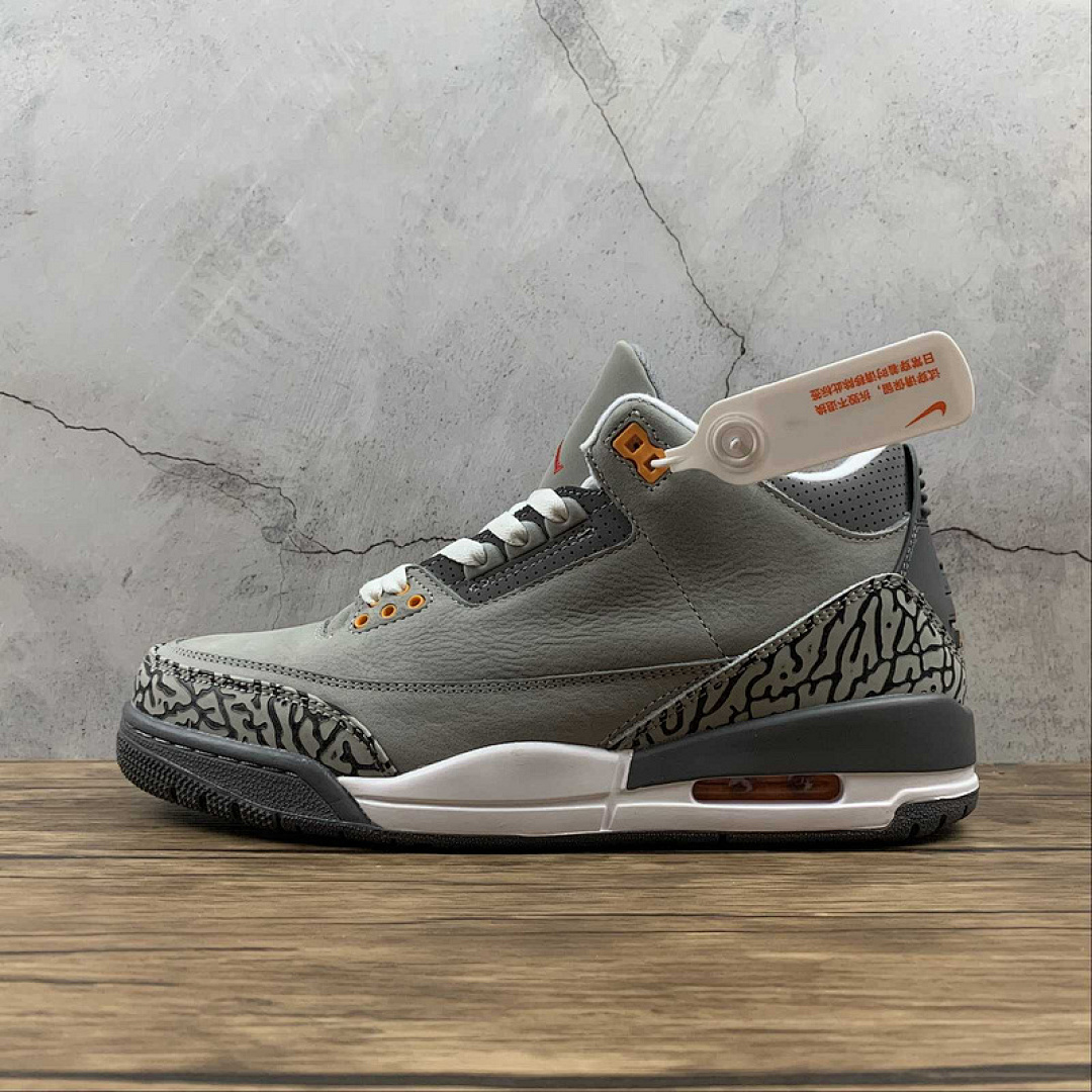 Jordan [CT8532-012]-[AIR JORDAN 3 RETRO COOL GREY 2021 SILVER/LIGHT GRAPHITE/ORANGE PEEL/SPORT (RED]), photo 1