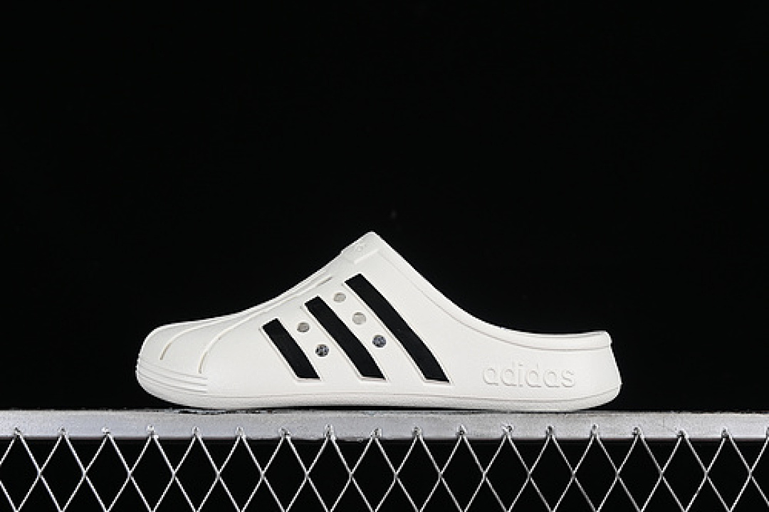 ADILETTE CLOGS WHITE/BLACK · JH9849, photo 1