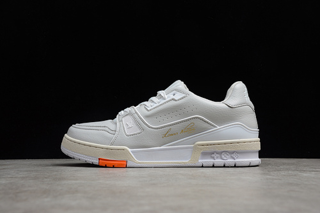 Louis Vuitton Louis Vuitton [L*V LOW SHOES WHITE/WHITE/ORANGE]-[MAN:40-46], photo 1