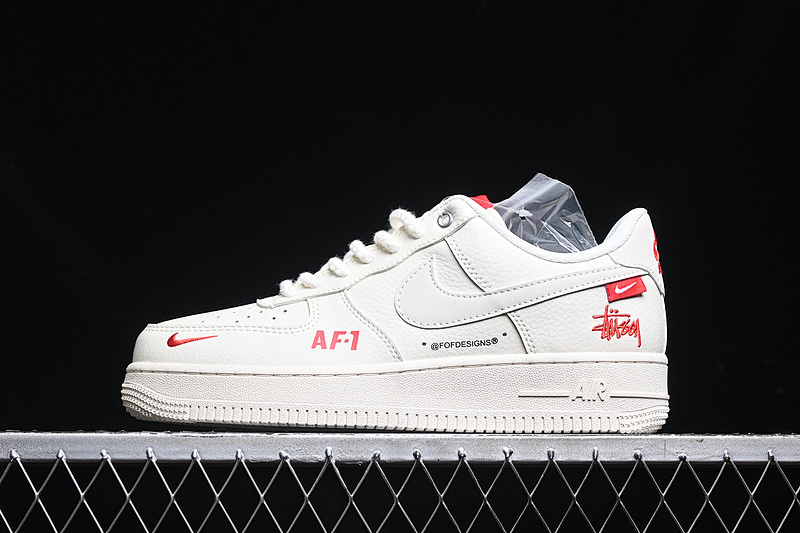 Nike Nike AIR FORCE 1 07 LOW OFF WHITE/RED · SJ6698-016, photo 1
