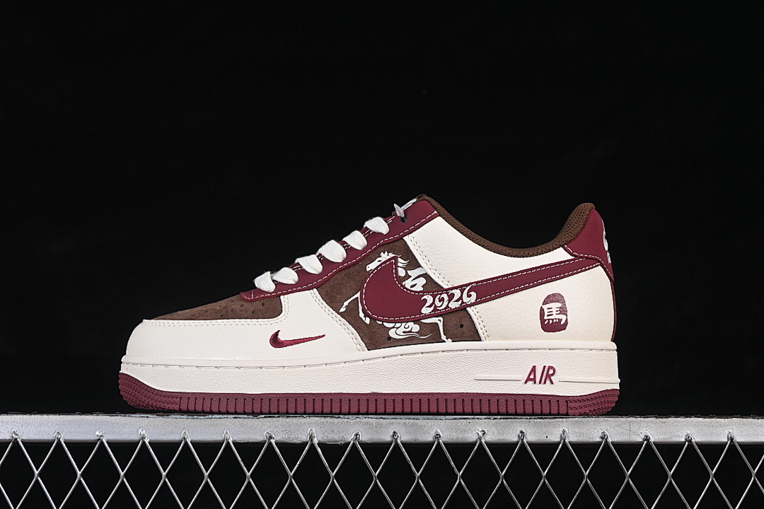 Nike Nike AIR FORCE 1 07 LOW WHITE/WINE RED · XD0028-007, photo 1