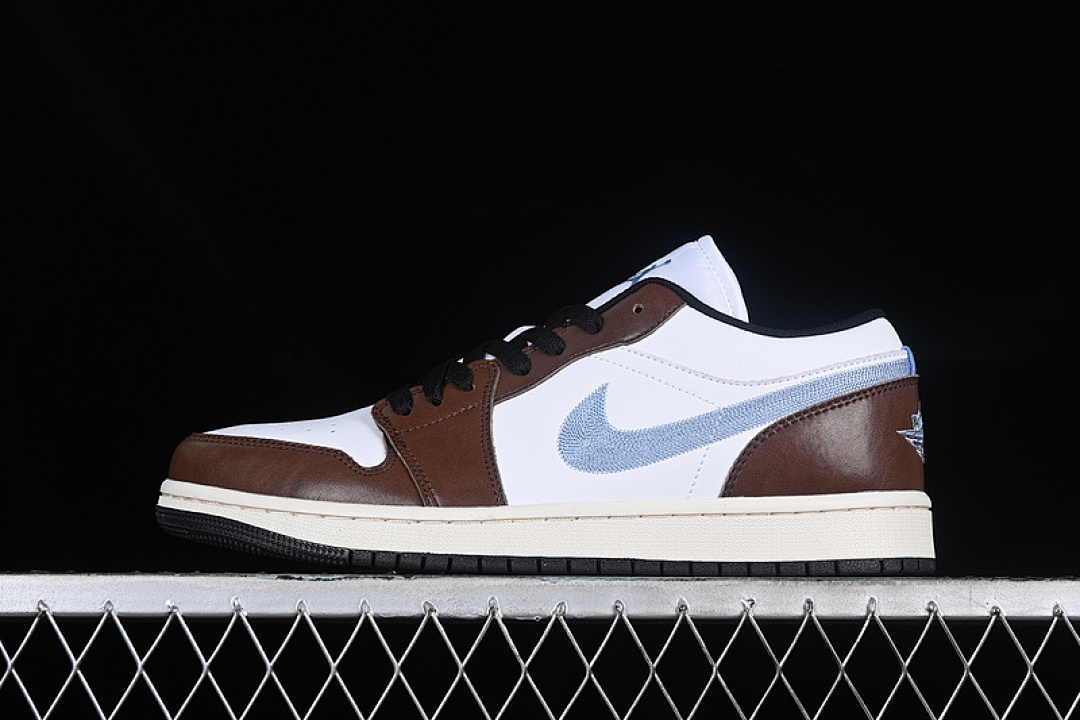 Jordan [FQ8156-142]-[AIR JORDAN 1 LOW WHITE/BLACK/BLUE/BROWN]-[WOMAN:36-39]-[MAN:40-46], photo 1