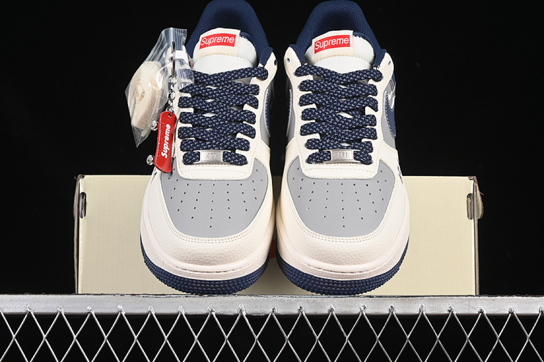 Nike [HH7518-054]-[AIR FORCE 1 07 LOW SUPREME WHITE/GREY/BLUE]-[WOMAN:36-39]-[MAN:40-45] - Image 13