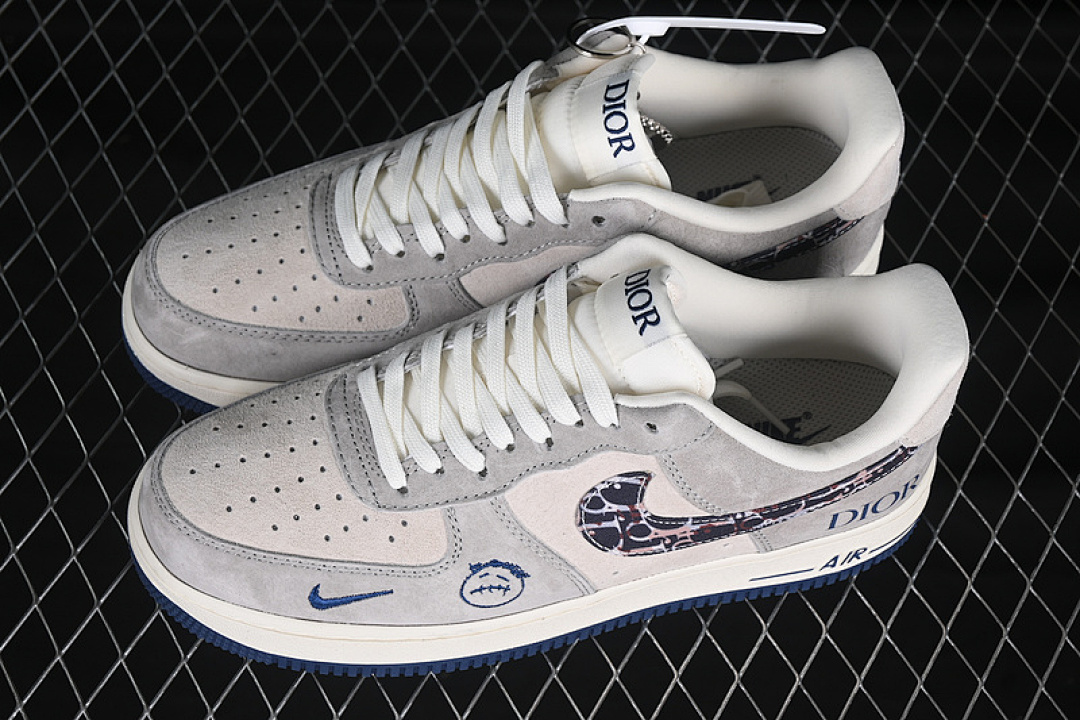 Nike [KK1988-044]-[AIR FORCE 1 07 LOW WHITE/GREY/BLUE]-[WOMAN:36-39]-[MAN:40-45] - Image 11