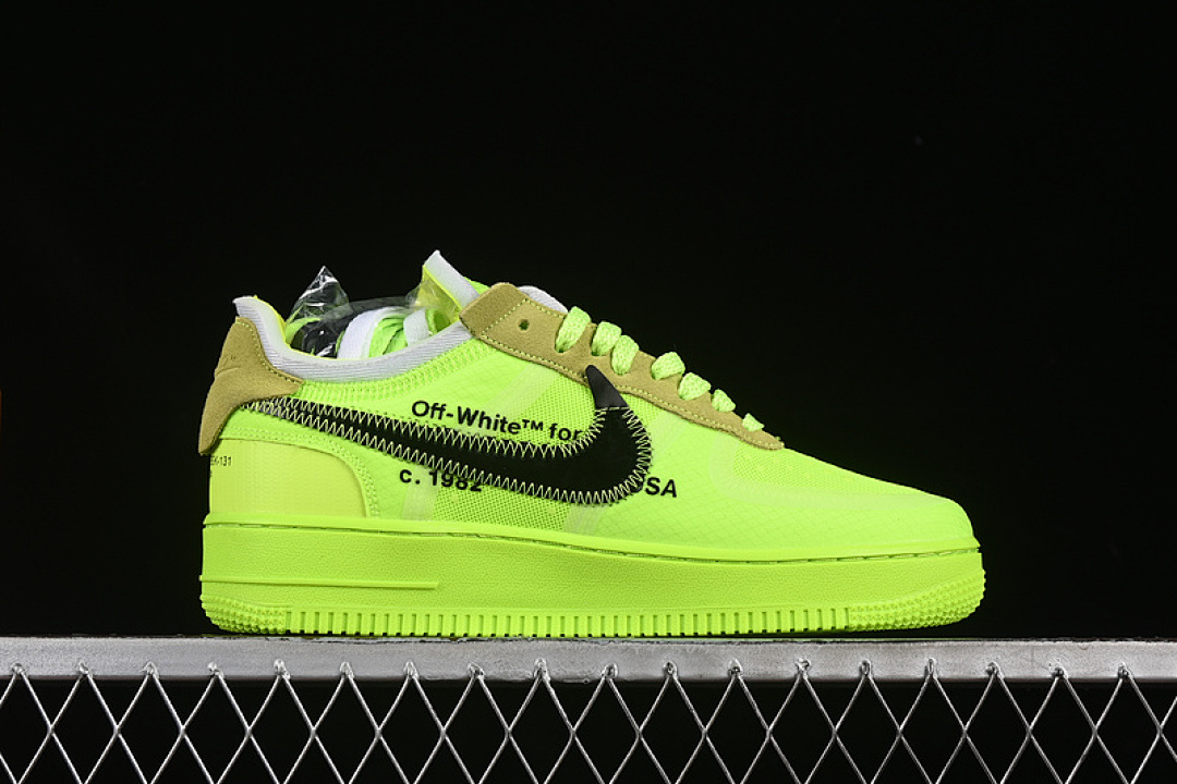 Nike [AO4606-700]-[OFF WHITE AIR FORCE 1 LOW VOLT/CONE-BLACK-HYPER JADE]-[WOMAN:36-39]-[MAN:40-45] - Image 16