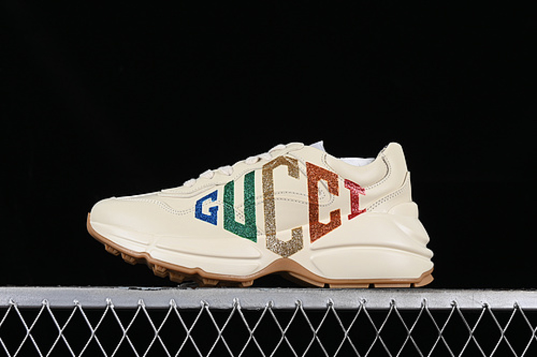 On Running [DRW009022]-[GU*CCI RHYTON VINTAGE TRAINER SNEAKER BROWN/ORANGE/BLUE/GREY]-[WOMAN:35-39] - Image 2