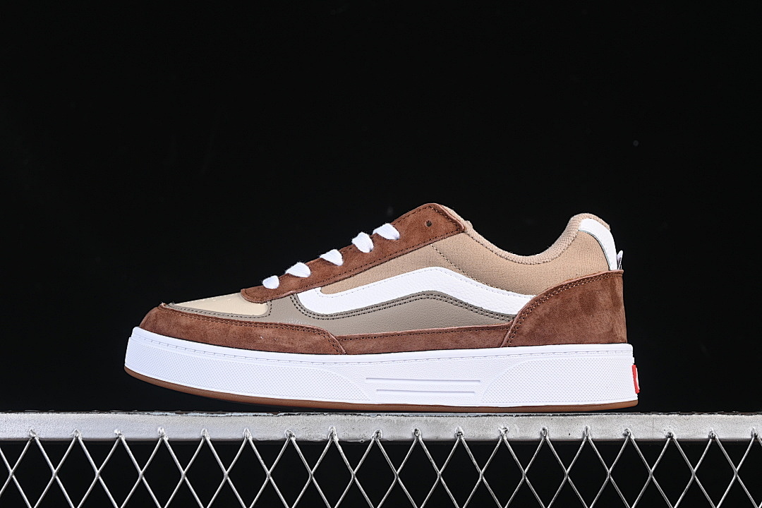 Unbranded [VN000D45BA1]-[LOW TOP CASUAL SKATE SHOES BROWN/WHITE/GREY]-[WOMAN:35-39]-[MAN:40-44], photo 1