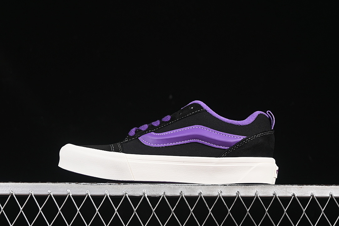 Purple LOW-TOP RETRO CASUAL SHOES BLACK/PURPLE/WHITE · VN0009QCBLK, photo 1