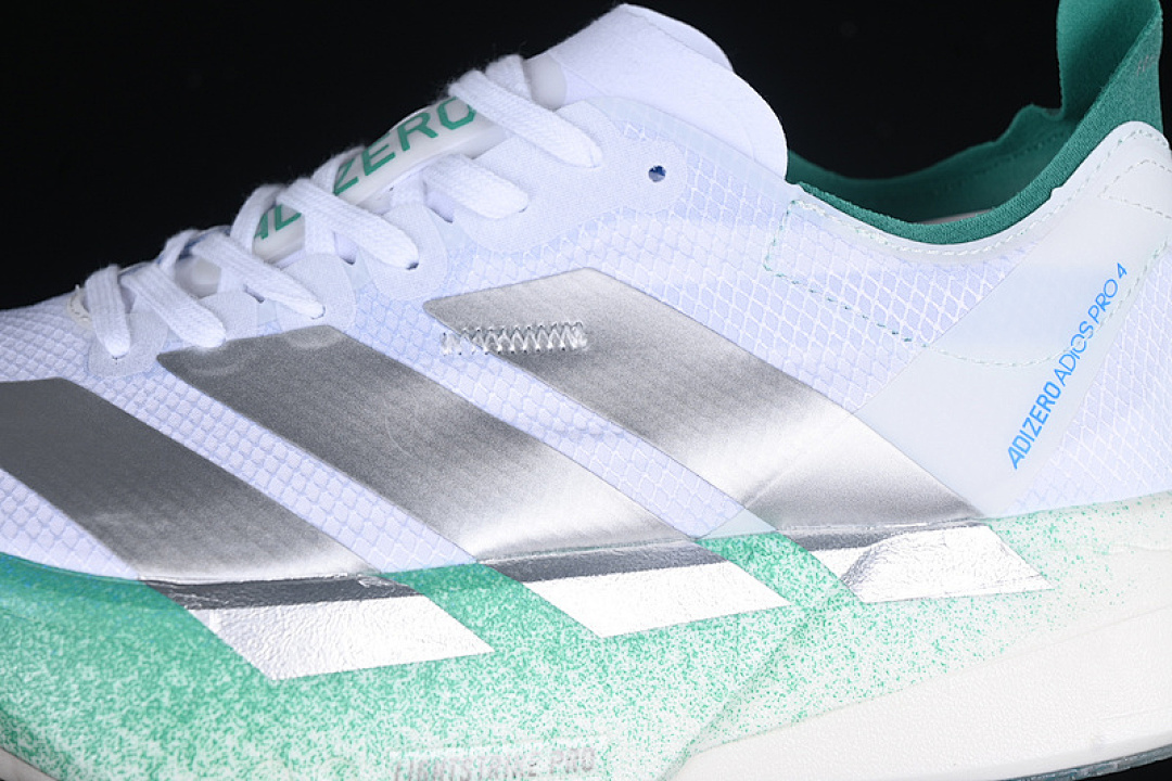 Adidas [JR9707]-[ADIZERO ADIOS 4 M WHITE/SILVER/GREEN]-[WOMAN:36-39]-[MAN:40-45] - Image 8