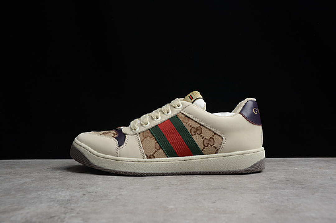 Gucci [43194-A39GO-9064]-[GU*CCI DISTRESSED SCREENER SNEAKERS BEIGE/BROWN/BLUE-RED]-[UNISEX:35-44] - Image 2